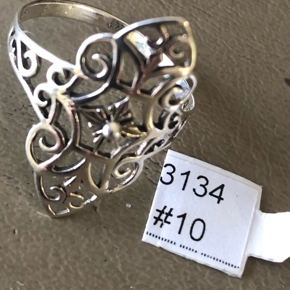 Sterling Silver .925 NWT Dainty Filigree Ring Wms Sz 10 - Picture 14 of 14